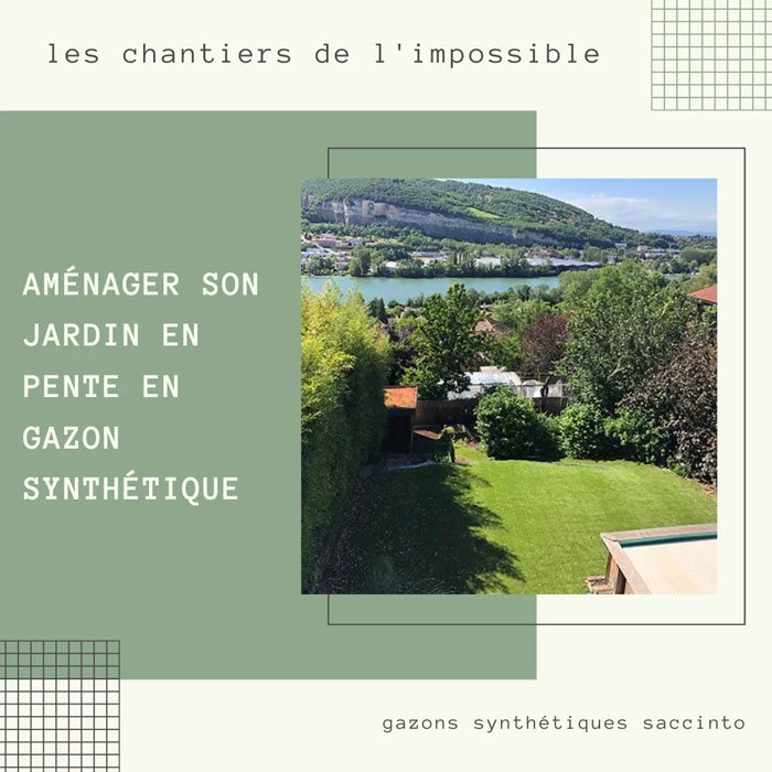 pose gazon synthétique sol en pente